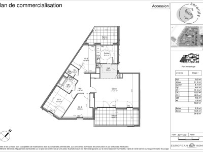 Programme neuf, T4 de 93 m2 avec balcon de 24 m2 A VENDRE - CESSY - 93.07 m2 - 467500 €